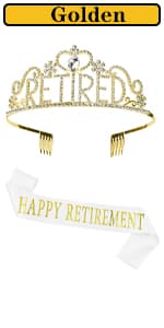 JETKONG Retirement Party Decorations Retired Tiara/Crown, Retired Sash for Women Retirement Gifts, Retirement Party Supplies, Gifts, Favors (Rose Gold) B0B2R3G8NG