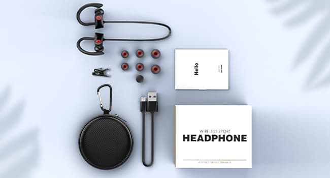 Boean Bluetooth Headphones, Wireless Headphones with 16 Hours Playtime Bluetooth 5.3 Wireless Earbuds HD Deep Bass Stereo Sound Isolation IPX7 Waterproof Earphones for Workout Running Sports