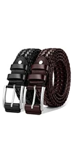 KEMISANT Men Belt, Braided Belt Comfortable For Men Casual Jean Golf 1 3/8"
