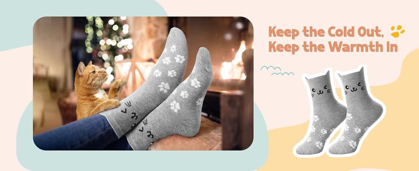Cat Socks Stocking Stuffers for Women: Unique Funny Cute Cat Lover Gifts Novelty Comfy Animal Socks for Women, Christmas Xmas Gifts for Ladies Mom Wife Her Girlfriend Teen Girls Birthday Gift Ideas B0FM88P2PP