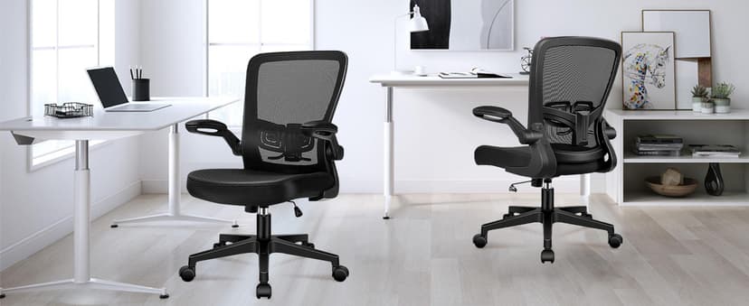 KLASIKA Desk Chairs with Wheels, Ergonomic Mesh Office Chair Adjustable Height and Swivel Lumbar Support Home Office Chair with Flip Up Armrests (8PK)