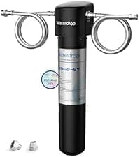 Waterdrop 15UC-UF 0.01 μm Inline Water Filter for Refrigerator, 2 Years, In Line Water Filter for Icemaker, Ideal for Ice Maker, RV, Refrigerator, 1/4 inch Direct Connect, NSF/ANSI 42 Certified