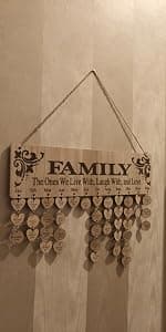 Joy-Leo Gifts for Mom Grandma Christmas, Wooden Birthday Tracker Plaque Wall Hanging, Help Elderly Parents Remember Birthdays Family Birthday Reminder Calendar Board with 100 Tags, Model JL01 B07M81TWY7