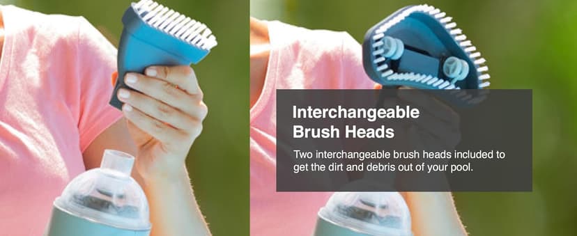 Intex Handheld Pool Vacuum Cleaner Rechargeable 94 Inch Telescoping Shaft and 2 Interchangeable Brush Heads for Above Ground Swimming Pool and Spa