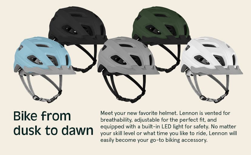 Retrospec Lennon Adult Bike Helmet with LED Safety Light Adjustable Dial & Removable Visor - Adjustable Bicycle Cycling Helmet for Men & Women