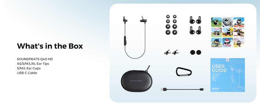 SoundPEATS Q40 HD Sports Neckband Headphones with LDAC Hi-Res Audio & Bluetooth 6.0 Stable Connection, IP67 Waterproof Wireless Earbuds, 20H Playtime for Running Gym, Fast Charge, Dual Pairing