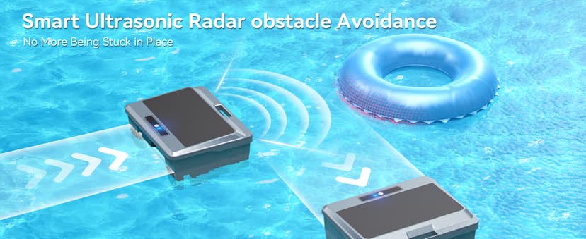 2026 Upgraded F1T Solar Powered Robotic Pool Skimmer Surface Cleaner with APP Support Dual Charging Options Smart Obstacle Avoidance 24/7 Continuous Cleaning Ideal for Above Ground Pool Gray