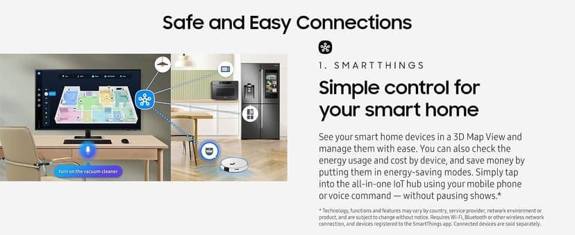 Samsung 43” Smart Monitor M7 (M70F) 4K UHD Display, Samsung Vision AI, Smart TV Apps, Gaming Hub, USB-C, HDMI and USB-A, Black, LS43FM702UNXZA, 2025