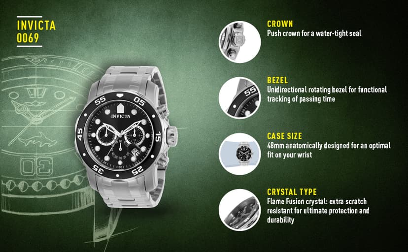 Invicta Men's Pro Diver Collection Chronograph Watch