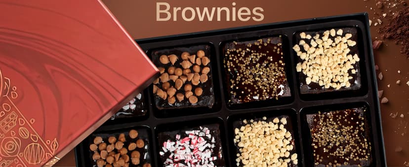 Gourmet Brownie Gift Box – 12 Assorted Rich, Chocolate Brownies Handcrafted for Freshness – Christmas Gift Basket, Holiday Gift Baskets for Women, Coworkers, Friends, Family - USA Made