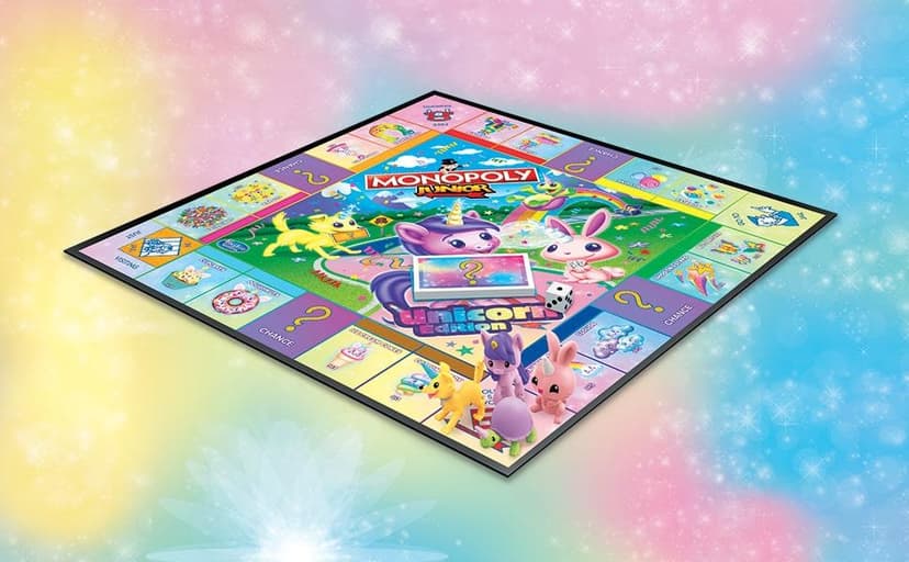 Monopoly Junior: Unicorn Edition Board Game | Magical-Themed Indoor Family Game | 2 to 4 Players | Preschool Games | Kids Gifts | Ages 5 and Up (Amazon Exclusive)