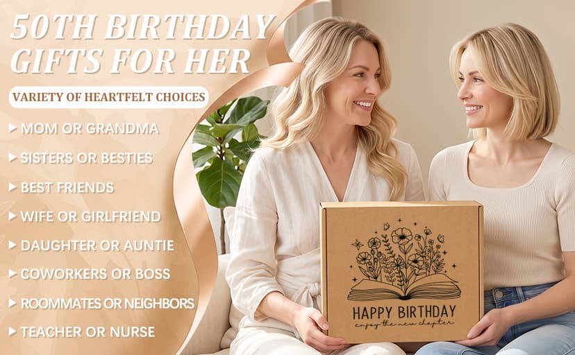 50th Birthday Gifts for Women Her Happy 50th Birthday Gifts for Women Vintage 1976 Cool 50 Year Old Gift Ideas for Woman Best Funny Fifty Bday Gift Unique Turning 50 and Fabulous Bday Decorations B0H5VGLS8L