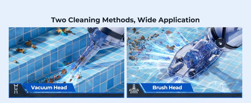 Pool Vacuum for Above Ground Pool, JESIMAIK 18.5 GPM Powerful Suction Handheld Pool Vacuum, 60min Runtime,Telescopic Pole Cordless Pool Vacuum for Above/Inground Pool, Spas, Hot Tubs Cleaning
