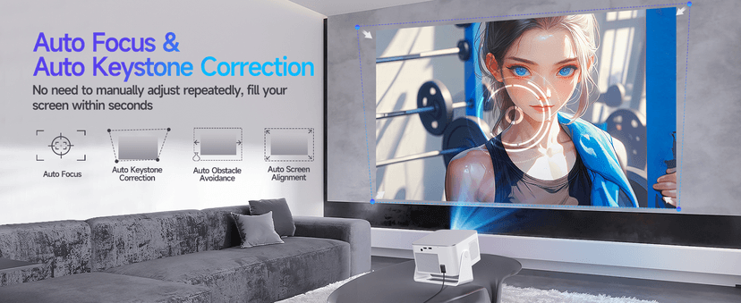 Mini Projector with Wifi and Bluetooth, Outdoor Portable Proyector 4/8K Support, 600ANSI/ 1080P/ Obstacle Avoidance/ Auto Focus, Smart Alwtniet HY350Max for Bedroom Movie HDMI/USB/Smartphone/Laptop B0G398YVW3