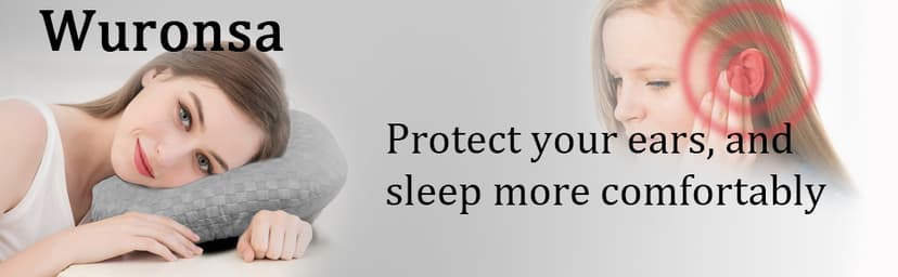 Wuronsa Ear Piercing Pillow for Side Sleepers with an Ear Hole for CNH and Ear Pain Ear Inflammation Pressure Sores, Cotton O-Shaped Side Sleeping Pillow, Ear Guard Pillow