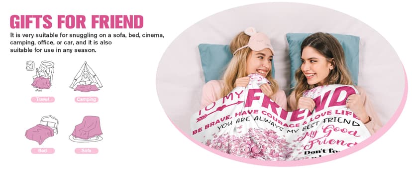 Best Friend Bestie Gifts for Women - Best Friend Birthday Gifts - Friendship Presents for Women - Long Distance BFF Presents - BFF Christmas Mothers Day Valentines Day Blanket 50"X60"