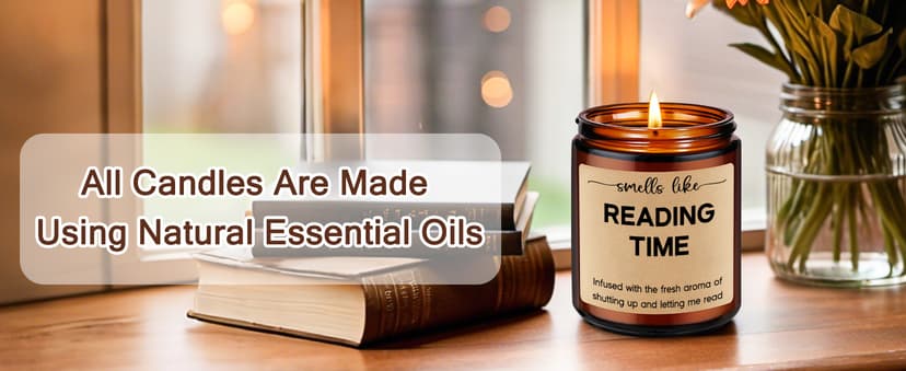 GSPY Reading Candle, Book Lovers Gifts, Readers, Bookish Present - Reading Accessories, Cute Reader Present - Funny Christmas, Birthday Gifts for Book Lovers Women, Bookworm, Librarian, Men, Booklover