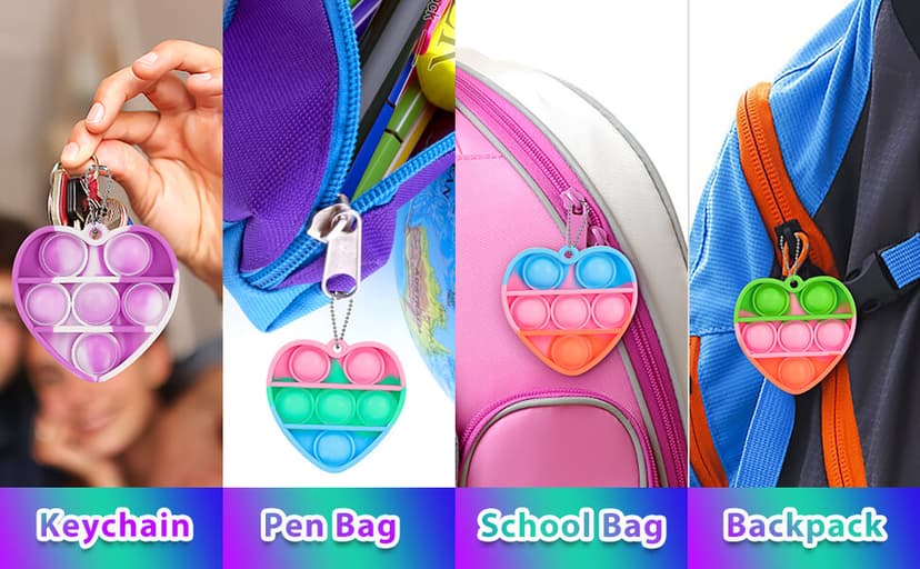 Valentines Day Gifts for Kids Classroom Prizes Student Mini Pop Keychain It Small Fidgets Birthday Goodie Bag Stuffers Filler Heart Pop Fidget Toys Bulk Its Valentine Party Favors for Kids 30 Pack B0BJNQMM9T