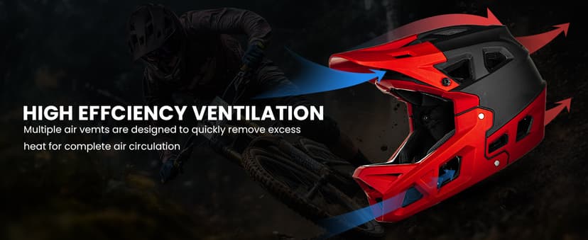 ILM Adult Mountain Bike Helmet Men & Women Full Face Lightweight BMX MTB Helmet ASTM CPSC CE Certified Cycling Helmet Model ZL-B068