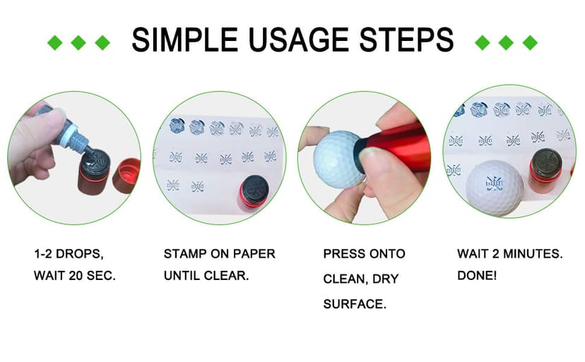 Golf Ball Stamp Personalized - Custom Monogram Logo & Name Marker with Durable Waterproof Ink, Reusable Stamper for Golfers, Men, Women Gifts, Unique Golf Accessories for Retirement, Birthday, Party