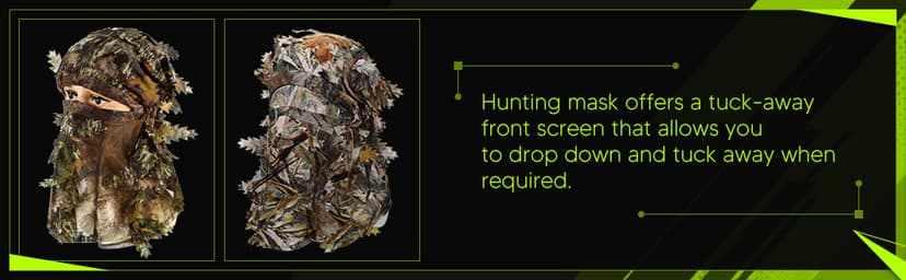 Sintege 3 Pieces 3D Camo Turkey Hunting Face Mask Camouflage Leafy Hat Ghillie Face Covering 3D Full Cover Camo Headwear Turkey Hunting Gear Accessories