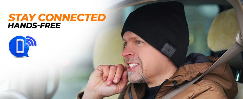 Foxelli Bluetooth Beanie Hat – 15-Hour Battery, Built-in Mic, Fully Washable, Perfect Tech Gift for Men & Women B08T6QBZC2