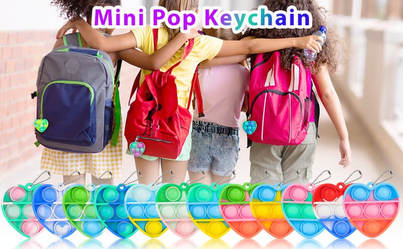 Valentines Day Gifts for Kids Classroom Prizes Student Mini Pop Keychain It Small Fidgets Birthday Goodie Bag Stuffers Filler Heart Pop Fidget Toys Bulk Its Valentine Party Favors for Kids 30 Pack B0BJNQMM9T