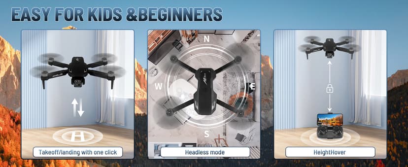 Mini Drone with Camera, 4K HD FPV Drone for Beginners,Brushless Motor, Altitude Hold, Gesture Selfie, One key Return/Emergency Stop,3D Flips, Waypoint Fly, 2 Batteries,Foldable RC Quadcopter.