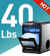 EUHOMY Nugget Ice Maker Countertop, Ready in 7 Mins, 35Lbs/24H Pebble Ice Maker Machine, Self-Cleaning Countertop Sonic Ice Makers with Ice Scoop&Basket, Pellet Ice Maker for Home, Stainless Steel
