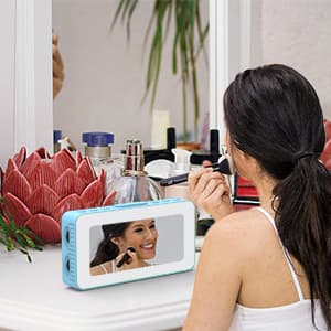 AFEXOA RGB Night Light Alarm Clock for Kids, Teenagers, Adults, Mirrored Clock with Dual Alarms, Snooze, LED Display, USB Charger, Small Dimmable Alarms for Bedtime