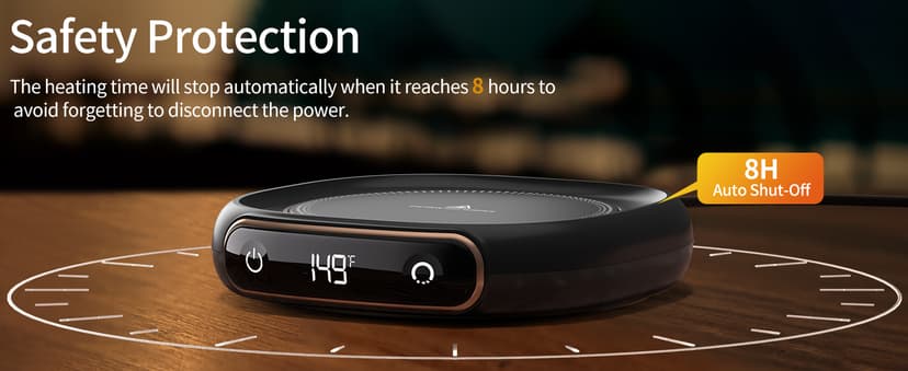 Coffee Mug Warmer, Cup Warmer for Desk with Auto Shut Off, 3 Temp Settings, Mug Warmer for Coffee, Beverage, Milk, Tea, Hot Chocolate, Coffee Warmer Plate in Your Home & Office, Gift (Dark Black)