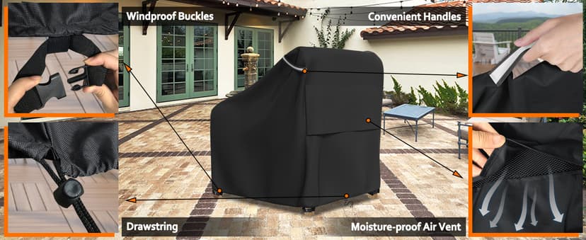 STARTWO Patio Outdoor Chair Covers, Outdoor Furniture Covers Waterproof adapter for Lawn Lounge Seat, Wicker, Swivel, Adirondack, Rocking Chairs, 1 Pack 32"L x 37" W x 36"H inch, Black