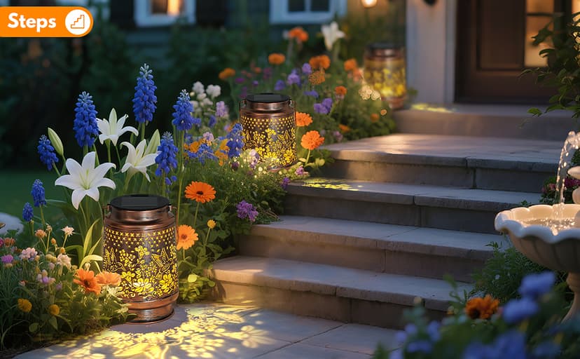 Solar Lantern Outdoor Lamp Waterproof Decorations Garden Decor, Christmas Birthday Gifts for Women, Mom, Grandma Decorative Garden, Yard, Patio, Lawn, Balcony Porch - Hummingbird