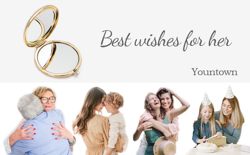 Gifts for Wife I Love You Wife Gold Compact Mirror