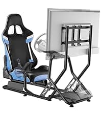 ARES WING Racing Simulator Cockpit with Monitor Mount and Seat, Formula and GT Sim Racing Cockpit Compatible with Fanatec, Thrustmaster, Logitech, Moza Racing Games on PS5, PS4, Xbox and PC