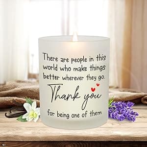 OASSIE Thank You Gifts for Women - Long Lasting Vanilla Lavender Candle 10 Oz - Appreciation Inspirational Birthday Gifts for Women Coworkers Friend Teachers Nurses Boss Employees