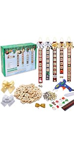 Christmas Ornaments Tree Decorations Personalized Crafts for Girls Adults Kids Kit DIY Ribbon Letter Tiles Bells Rustic Stockings Name Tags Hanging Xmas Decor for Gifts Wreath Room Holiday