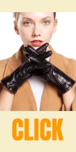 FEIQIAOSH Winter Leather Gloves for Women, Premium Sheepskin Warm Gloves for Cold Weather, Fleece Lining Touch Screen Glove