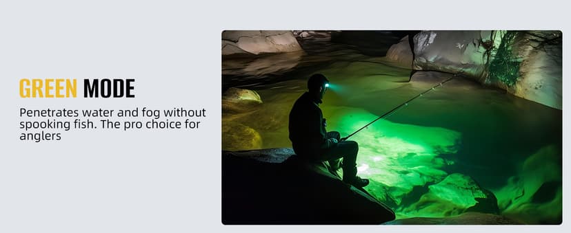 HOKOILN 2-Pack LED Headlamp Rechargeable with Green & Red Light -1300 Lumen Ultra-Bright Flashlight Headlight for Camping, Running, Hiking, Fishing - Waterproof with 7 Modes
