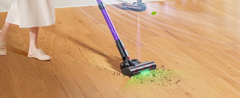 Cordless Vacuum Cleaner 65min/600W/50KPA Self-Standing Vacuum Cleaners for Home with 3.3Ft Hose & Auto Mode, Wall Mount Charging Stick Vacuums with Fragrance Dust-Scraper for Hardwood Floor/Car/Pet