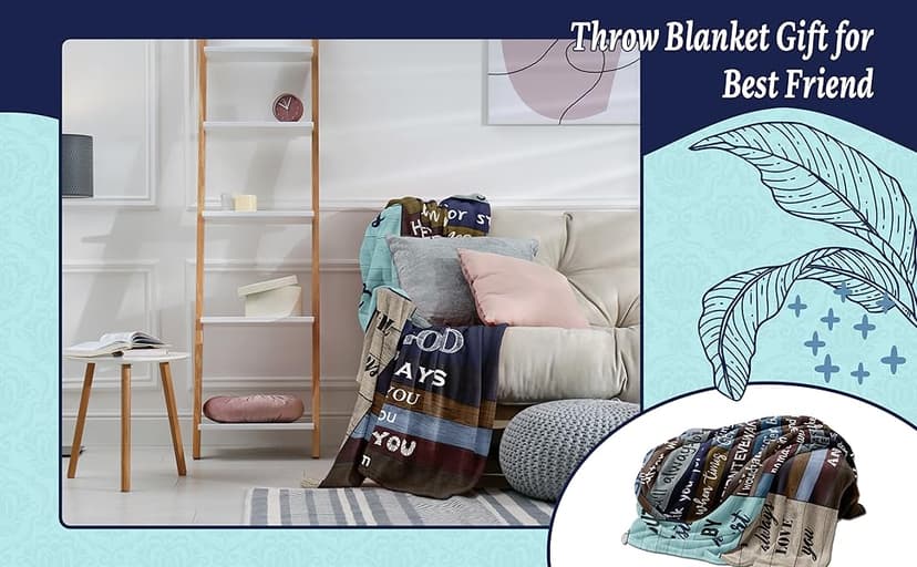 for Best Friends Women Blanket 60"x50", Best Friend Birthday Gifts, Friendship Gifts for Women Friend, Bestie Gifts, Gifts for Female Sister BFF