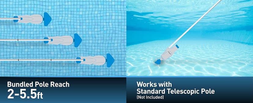 KOKIDO Rechargeable Handheld Hot Tub Spa Pool Vacuum, IPX8, Aluminum Pole and 2 Brush Heads, Cordless, Ideal for Light-Duty Spot Cleaning Spas and Small Pools up to 20ft, 60-min, Sand and Debris XV110