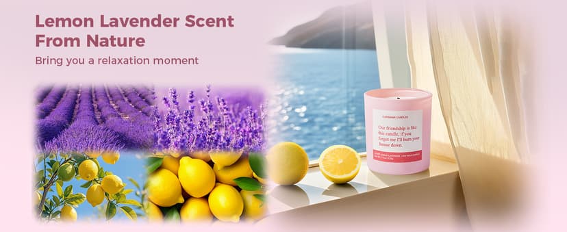 Birthday Gifts for Women Best Friends, Funny Birthday Gift for Sister Friendship, Cool Bestie Gift Ideas for Women Females Bestie, Lemom Lavender Scented Candles 7.7oz