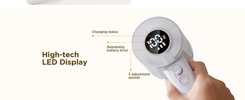 Rechargeable Fabric Shaver, Lint Remover for Clothes, Lint Shaver 6-Leaf Blades, 3-Speeds Lint Shaver with LED Display for Effortless Fuzz & Pill Removal for Clothes, Sweaters, Furniture, White