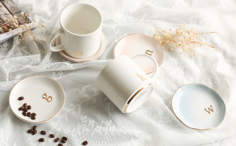 COLLECTIVE HOME - Ceramic Jewelry Tray, Decorative Trinket Dish for Rings Earrings Necklaces Bracelet Watch Keys, Birthday Mother's Day Christmas Gift for Women, 4.75", White Surface (M)