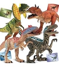 Zippytots Dinosaur Toys for Kids 3-5, 10 PCS Realistic Plastic Dinosaur Figure Toy Set Including T-Rex, Stegosaurus, Spinosaurus, Ideal Gift for Toddle