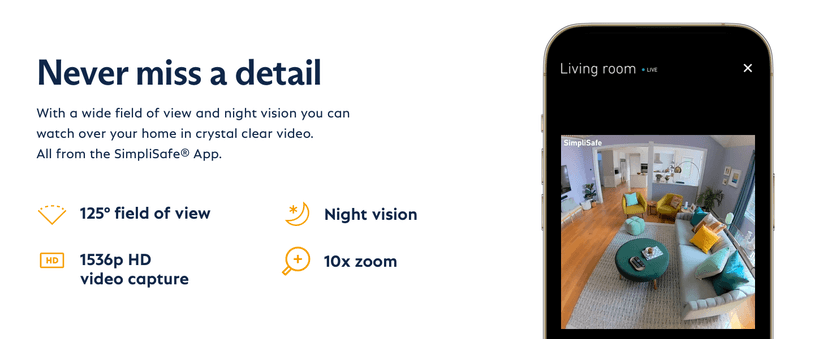 SimpliSafe Smart Alarm Wireless Indoor Security Camera