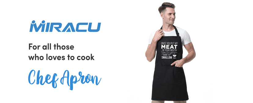 Miracu Funny Cooking Aprons for Men Husband - Christmas, Santa, Birthday Funny Male Gifts for Mens Best Friend, Gifts for Male Friends Guy Boyfriend Chef Man Him - Grilling Grill BBQ Apron w/Pockets