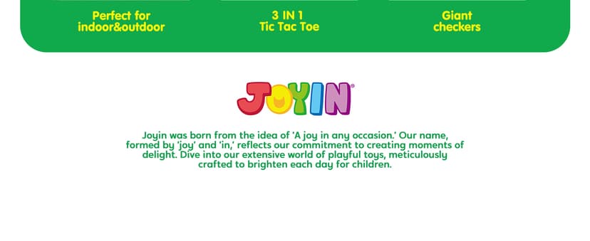 3-in-1 Vintage Giant Checkers, Tic, Tac, Toe, with Reversible Mat, 24 Chips, Family Board Game, Lawn Game, BBQ Party Favor, Indoor and Outdoor Activity for Kids and Adults