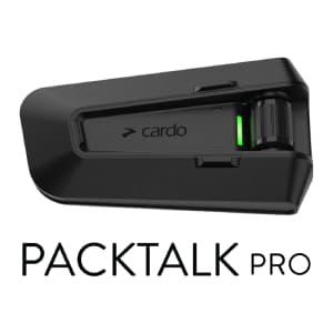 Cardo PACKTALK PRO Motorcycle Helmet Communication System Intercom, Crash Detection, Auto On/Off, Air Mount, 45mm Speakers, Single Pack